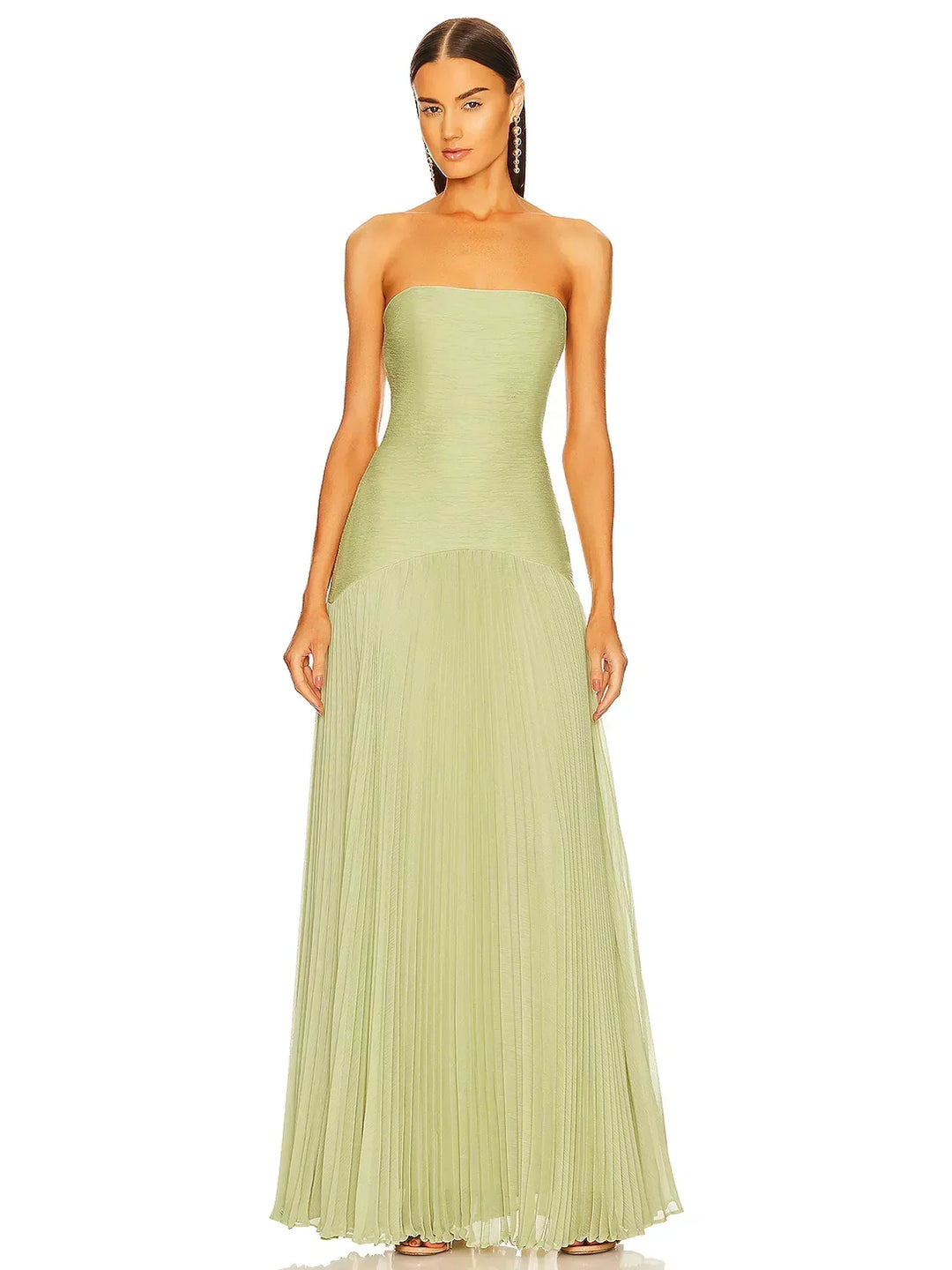 Mali - Sleeveless maxi dress with drop-waist design