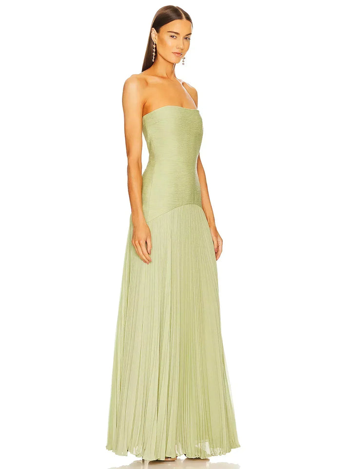 Mali - Sleeveless maxi dress with drop-waist design