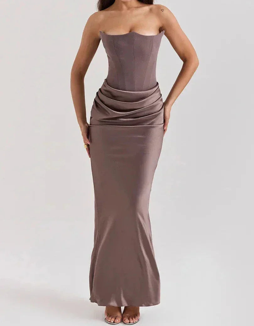 Viona - Strapless elegant maxi dress with sophisticated design