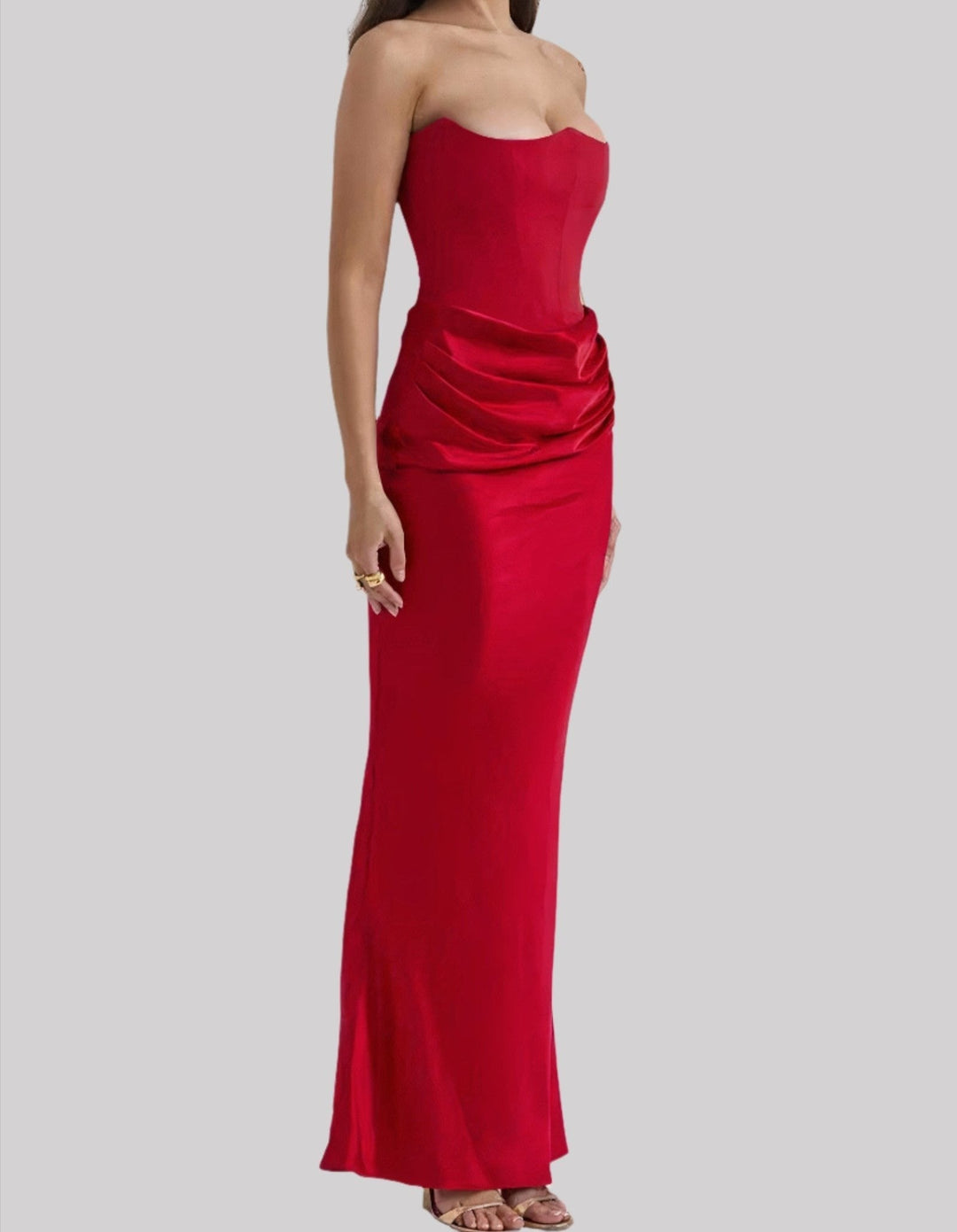 Viona - Strapless elegant maxi dress with sophisticated design